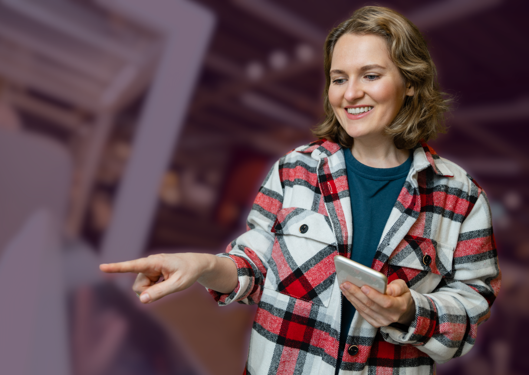 Customer Using Self-Serve Kiosk