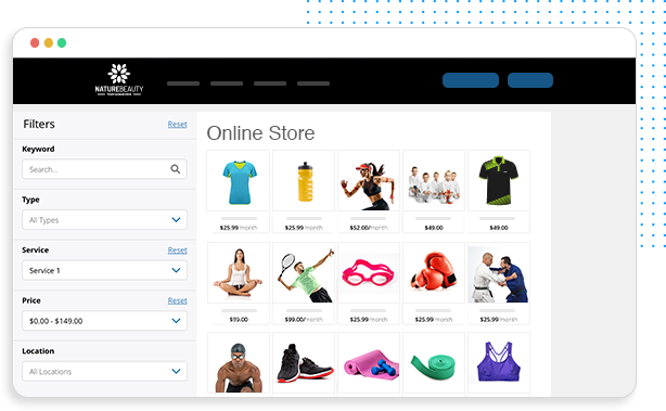 screenshot of online store 